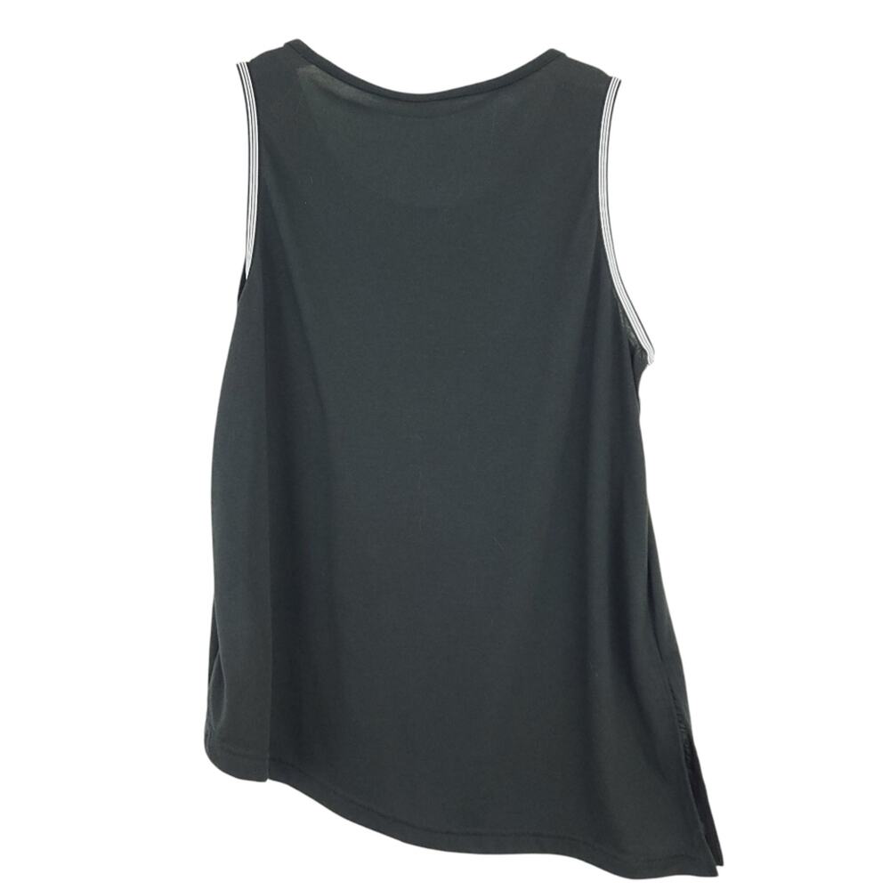 Adidas Sleeveless Tank Girls Medium 12-14, Black, Asymmetrical Hem - Picture 2 of 4